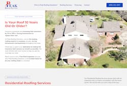 Peak Roofing Solutions website